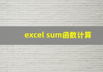 excel sum函数计算